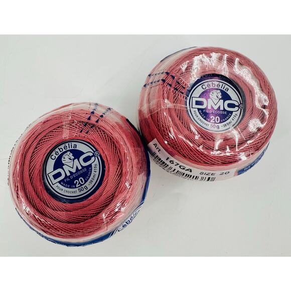 DMC Cebelia Crochet 167G 100% Mercerized Cotton Size 20 Dusty Pink 223 (2) Balls - Picture 2 of 8
